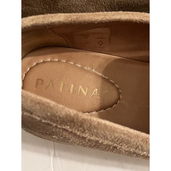 Patina Zoe Chunky Lug Loafers Platform •38.5/8.5• Taupe Beige Suede Portland - Picture 9 of 11